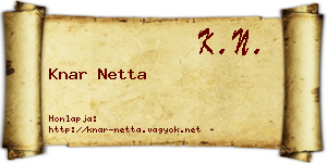 Knar Netta névjegykártya
